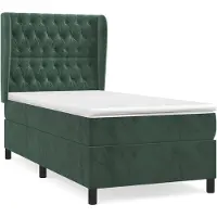 vidaXL Lit boxspring avec matelas vert foncé 100x200 cm velours
