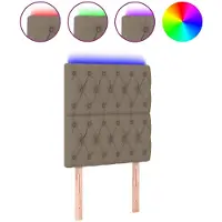 vidaXL Tête de lit LED Taupe 80x7x118/128 cm Tissu