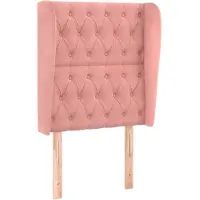 vidaXL Tête de lit avec oreilles rose 83x23x118/128 cm velours