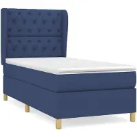 vidaXL Lit boxspring avec matelas bleu 80x200 cm Tissu