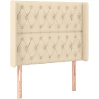 vidaXL Tête de lit avec oreilles Crème 103x16x118/128 cm Tissu