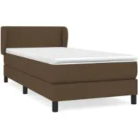 vidaXL Lit boxspring avec matelas brun foncé 80x200 cm Tissu