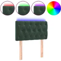 vidaXL Tête de lit LED vert foncé 80x7x78/88 cm velours