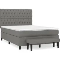 vidaXL Lit boxspring avec matelas gris foncé 140x200 cm Tissu