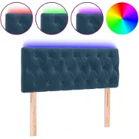 vidaXL Tête de lit LED bleu foncé 100x7x78/88 cm velours