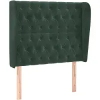 vidaXL Tête de lit avec oreilles vert foncé 103x23x118/128 cm velours