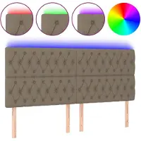 vidaXL Tête de lit LED Taupe 180x7x118/128 cm Tissu