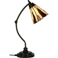 LumiLamp Lampe de table Tiffany Ø 27x51 cm Verre beige