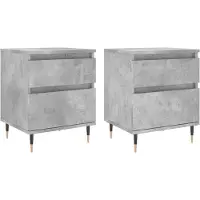 vidaXL Tables de chevet 2 pcs gris b¿¿ton 40x35x50 cm bois d¡¯ing¿¿nierie