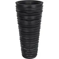vidaXL Jardinière et intérieur amovible anthracite aspect rainuré