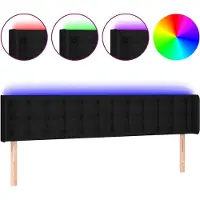 vidaXL Tête de lit LED noir 183x16x78/88 cm Tissu
