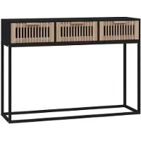 vidaXL Table console noir 105x30x75 cm bois d'ingénierie et fer