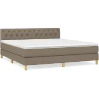 vidaXL Lit boxspring avec matelas Taupe 160x200 cm Tissu