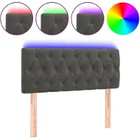 vidaXL Tête de lit LED gris foncé 100x7x78/88 cm velours