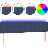 vidaXL LED Tête de lit bleu 180x5x78/88 cm Tissu