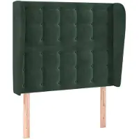 vidaXL Tête de lit avec oreilles vert foncé 103x23x118/128 cm velours