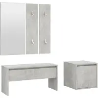 vidaXL Ensemble de meubles de couloir Gris béton Bois d'ingénierie