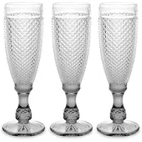 Vivalto Verres à champagne avec motif en cristal, 185 ml, 6 pièces