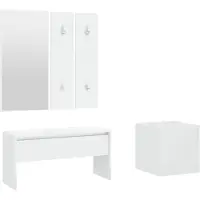 vidaXL Ensemble de meubles de couloir Blanc Bois d'ingénierie