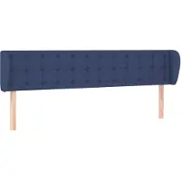 vidaXL Tête de lit avec oreilles bleu 203x23x78/88 cm Tissu