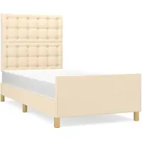 vidaXL Cadre de lit sans matelas Crème 90x200 cm Tissu
