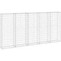 vidaXL Mur de gabions avec couverture Acier galvanisé 300x30x150 cm