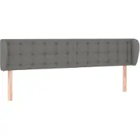 vidaXL Tête de lit avec oreilles gris foncé 163x16x78/88 cm Tissu