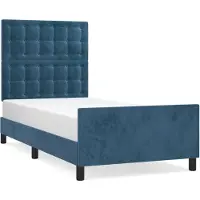 vidaXL Cadre de lit sans matelas bleu foncé 90x190 cm velours