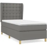 vidaXL Lit boxspring avec matelas gris foncé 100x200 cm Tissu