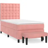 vidaXL Lit boxspring avec matelas rose 80x200 cm velours