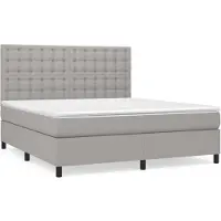 vidaXL Lit boxspring avec matelas gris clair 160x200 cm Tissu
