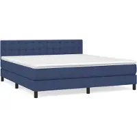 vidaXL Lit boxspring avec matelas bleu 160x200 cm Tissu