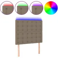 vidaXL Tête de lit LED Taupe 100x5x118/128 cm Tissu