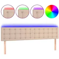 vidaXL Tête de lit LED cappuccino brun 160x5x78/88 cm similicuir