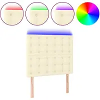 vidaXL Tête de lit LED Crème 80x5x118/128 cm Similicuir