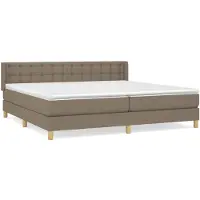 vidaXL Lit boxspring avec matelas Taupe 180x200 cm Tissu