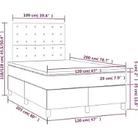 vidaXL Lit boxspring avec matelas, couleur crème, 120 x 200 cm, simili cuir