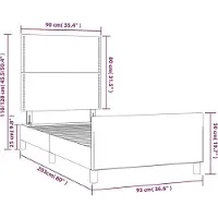 vidaXL Cadre de lit avec tête de lit noir 90x200 cm similicuir