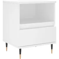 vidaXL Table de chevet Blanc 40x35x50 cm Bois d’ingénierie