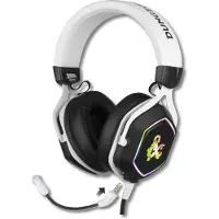Konix Dungeons & Dragons D20 Casque de jeu filaire pour PC - Haut-parleurs 50 mm - Microphone - Câble USB de 2 m - Rétroéclairage - Noir et rouge