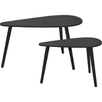 Home & Styling Ensemble de 2 tables d'appoint forme de goutte noir