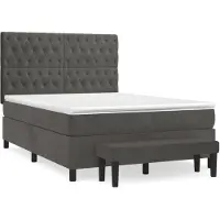 vidaXL Lit boxspring avec matelas gris foncé 140x200 cm velours