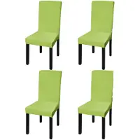 vidaXL Housse de chaise droite extensible 4 pcs vert
