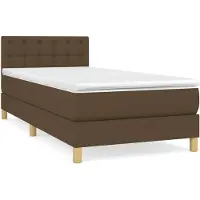 vidaXL Lit boxspring avec matelas brun foncé 80x200 cm Tissu