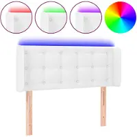 vidaXL Tête de lit LED blanc 103x16x78/88 cm similicuir