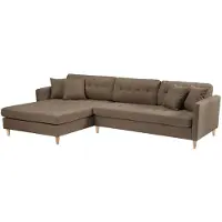 Ebuy24 Marino Deluxe canapé chaise longue tourné vers la droite ou la gauche avec coussins tissu marron.