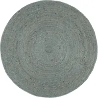 vidaXL Tapis fait à la main Jute Rond 180 cm Vert olive