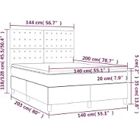 vidaXL Lit boxspring avec matelas bleu 140x200 cm Tissu