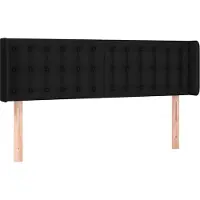 vidaXL Tête de lit avec oreilles Noir 147x16x78/88 cm Tissu