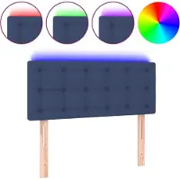 vidaXL LED Tête de lit bleu 90x5x78/88 cm Tissu